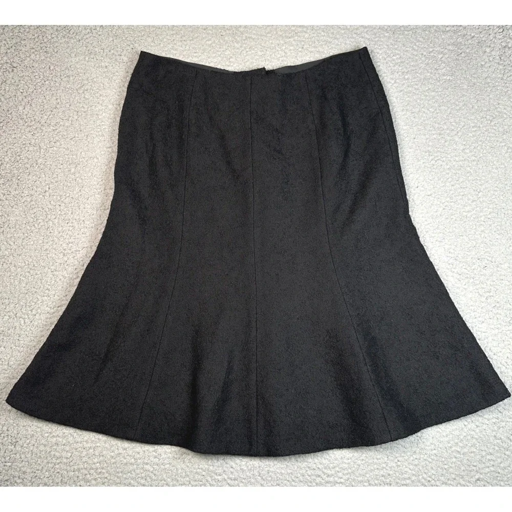 Vintage Michael Kors Collection Wool Skirt Womens 10 Black Button Front Italy